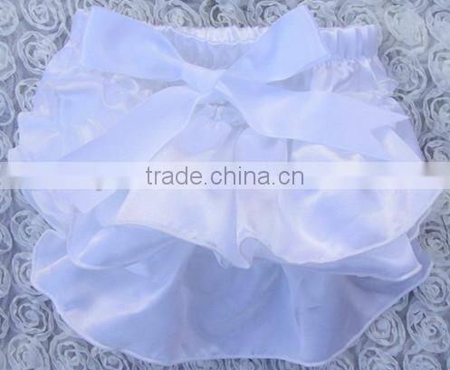 child ruffle panties girls pink satin bloomer with bowknot infant pants diaper cover summer wear cool shorts wholesale