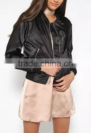 Runwaylover EY1019C Europe Style 2016 Women Pure Color Bomber Jackets