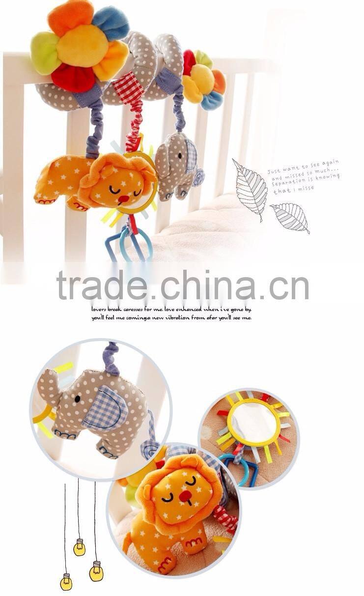 Multifunctional Hanging Animal Ornament/Baby Spiral Toy/plush bed winding toy