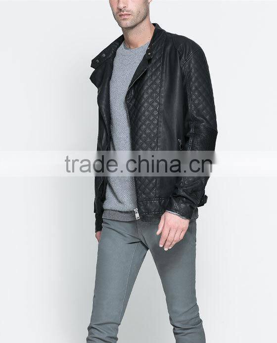 Wholesale new directions black biker jacket with elbow patches for men