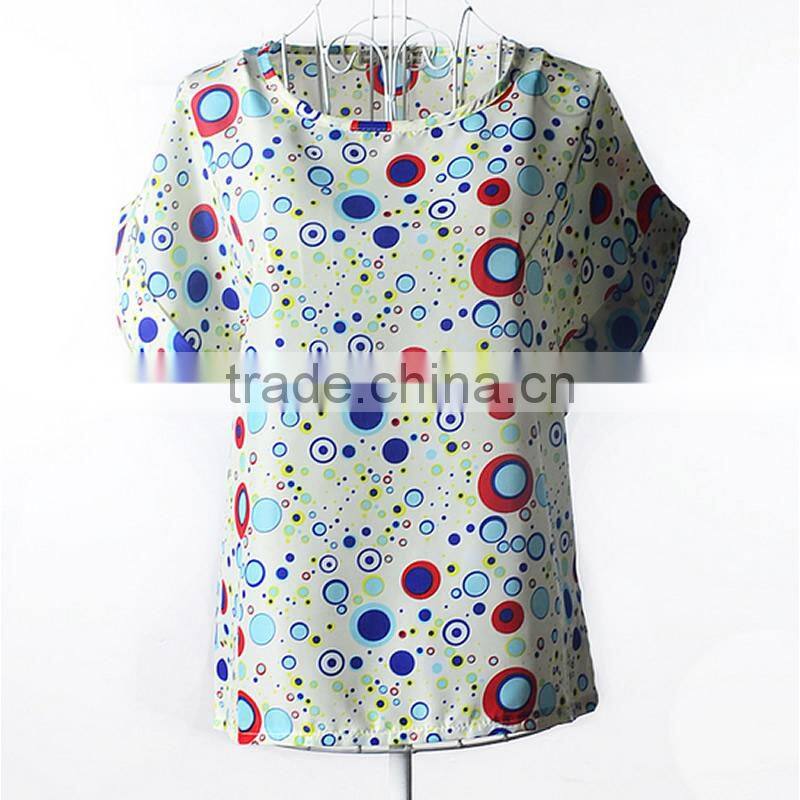 2017 new design ladies print chiffon style blouse