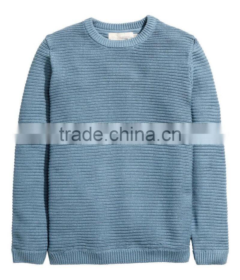Crew neckline fashion mens sweater 2017 pullover men wholesale fitted rib sweater