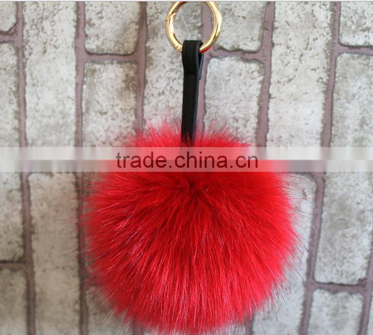 Cute Creative Fake Rex Rabbit Fur Ball Keychain Animal Pom pom Flamingo KeyChain