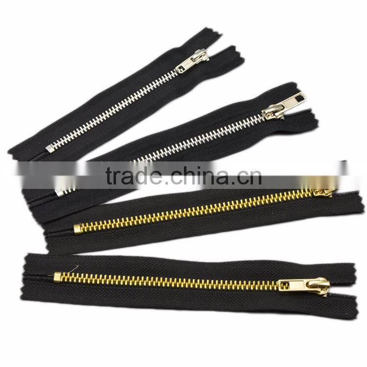 Factory Sale Aluminium Zipper Silver Gold No.3 Or No.4 C/E Metal Zippers or Zips
