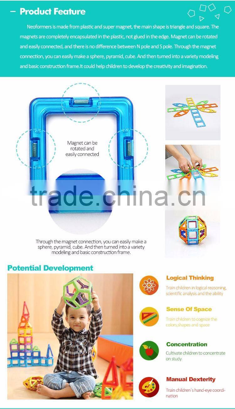 77pcs Kids educational construction set toys plastic magnetic building blocks