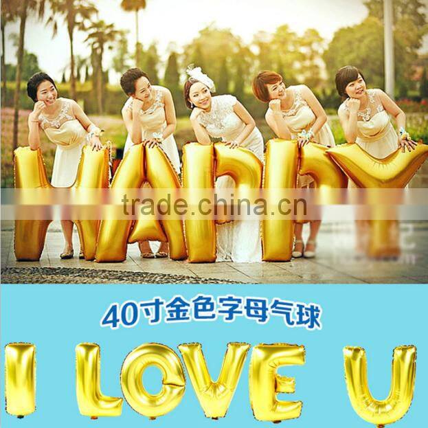 40 inch gold silver color foil letter balloons for party wedding decoration