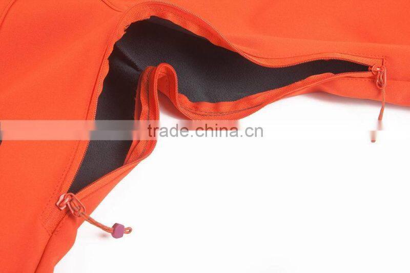 2016 Orange Women Softshell Jacket with hood