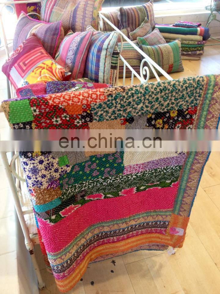 Home Decor Kantha Quilt Cushion Covers