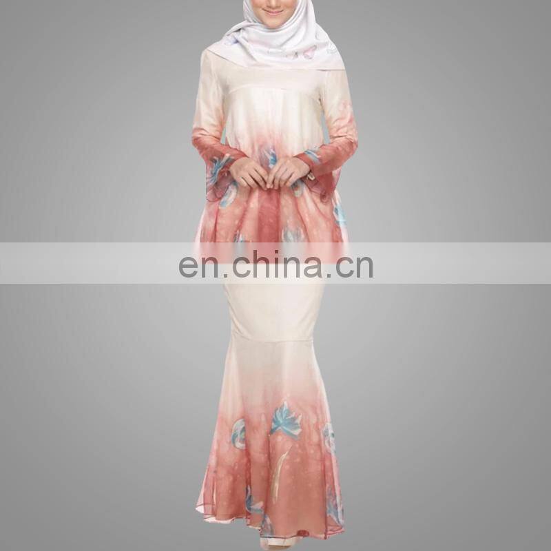 Fashion muslim baju kurung islamic women clothing in malaysia printing baju melayu