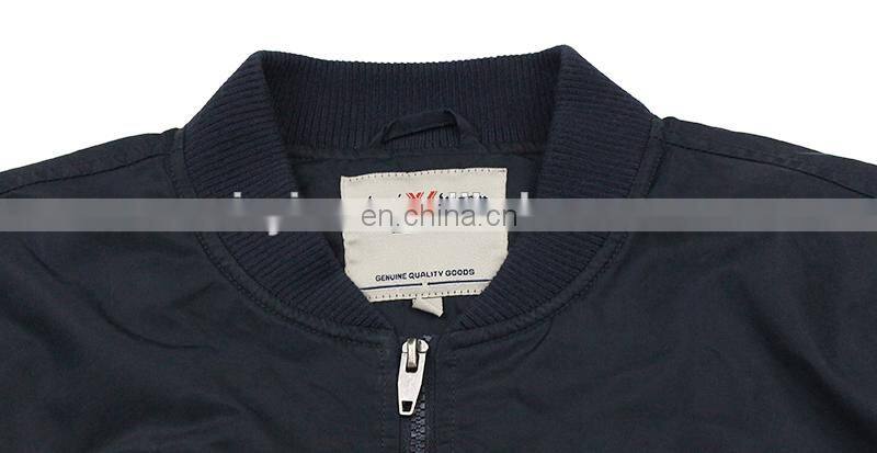 high quality Nylon Plain navy Flight bomber jacket mens