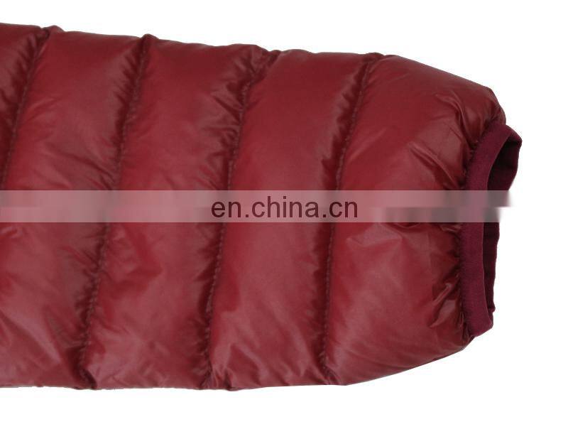 100% polyester filling red custom winter nylon padding jacket for men