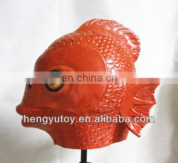 Real Taken Golden Fish Mask,New Animal Mask,Halloween Top Sale Fish Head Mask
