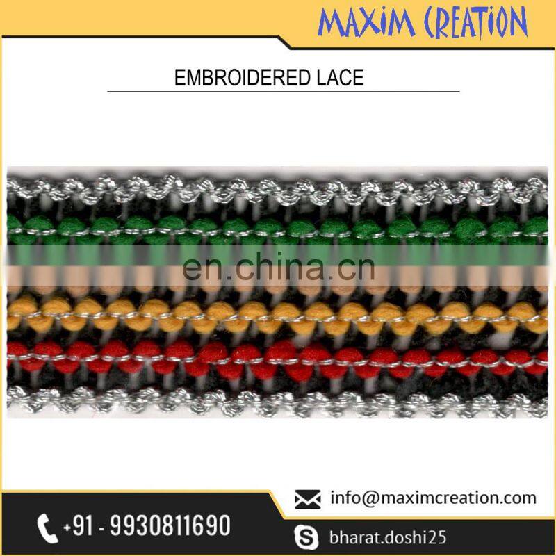 Distinctive Traditional Royal Embroidered Fabric Lace Available at Competitive Price