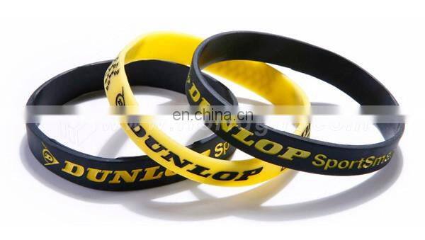 Souvenir gifts color infilled branding silicone id bracelet