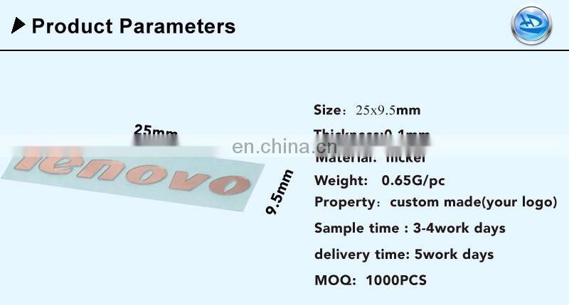 Customized Metal Electroform Silver/ Gold/ Rose Gold Color Metal Nickel sticker