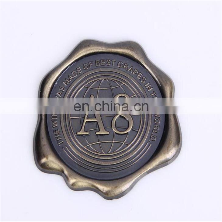 High Grade Packaged Label Type And Vinatge Seal Style Custom Logo Metal Wooden Box Label