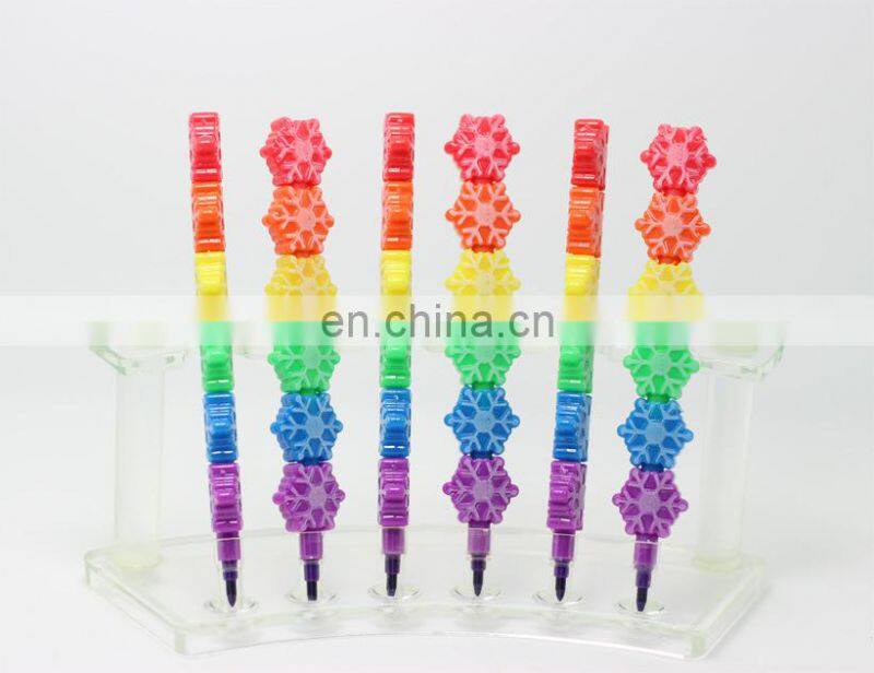stacking crayon mult-color non-sharpen crayon snow shaped