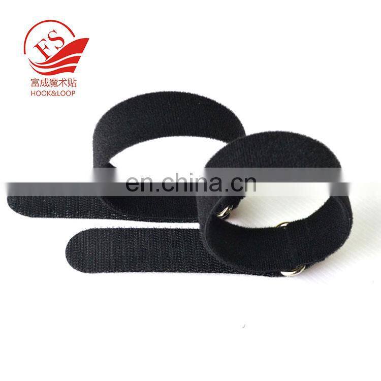 High quality double side velour tape mental buckle hook loop packing strap