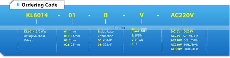 Direct acting 3/2 way plunger solenoid valve KL6014