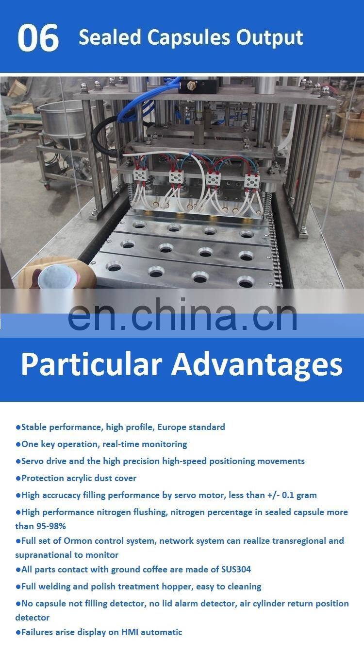 Shanghai Joygoal Coffee capsules filling and sealing machine with pre-cut foil lids sealing