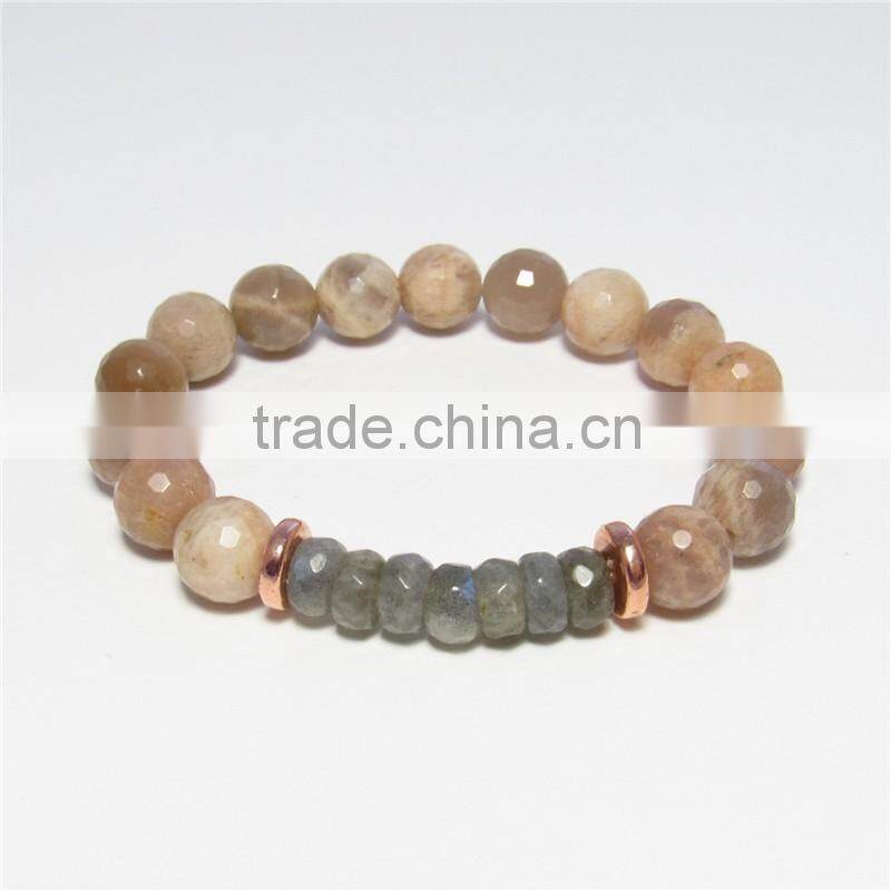 FULL-0315 Natural quartz different bracelet Facet stone bead bracelet