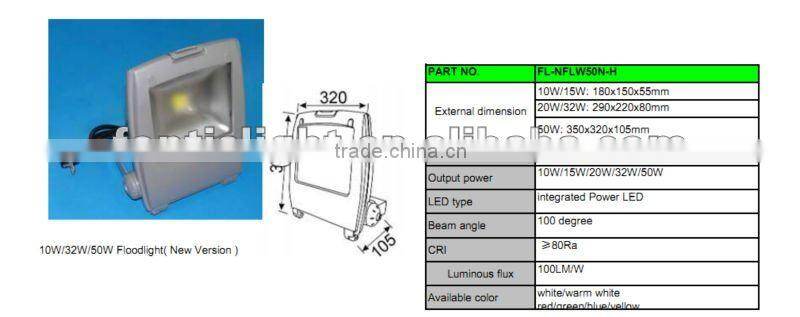 Hot sale 50W LED Floodlight Warm white 2700-3200K IP65