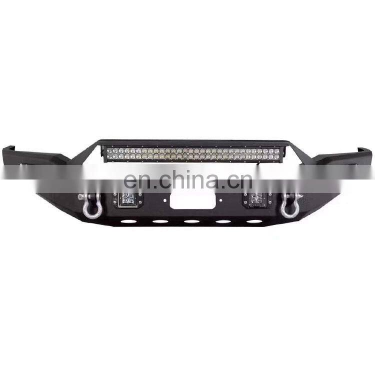 Black Front Bumper With LED Lights Winch Plate D-Rings For 2018-2020 F-150