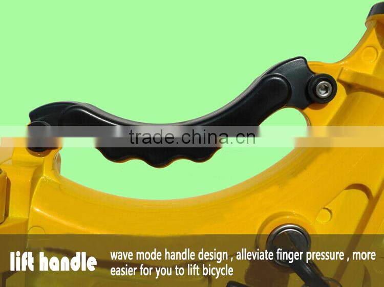 2016 magnesium alloy material new design foldable e bicycle with crank motor