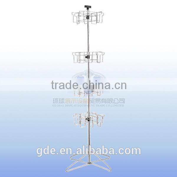 On sale metal chrome 5 layers DVD display rack