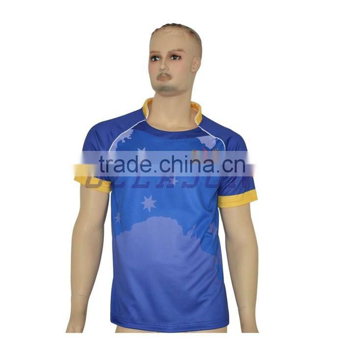 High quality custom design rugby ball jersey made in china