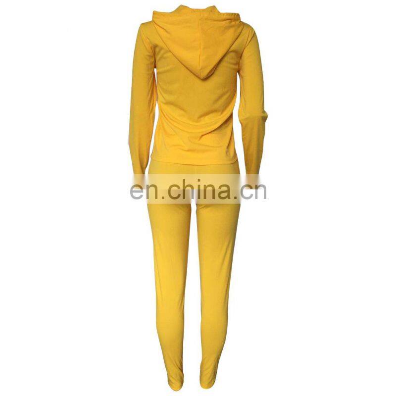 custom brand Women Jogger 2 Piece Pants Set Sweatsuit For Women 2021 Jogging Suit Tracksuit top+pants zipper coat