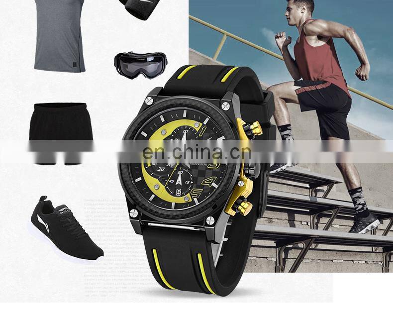 Chinese Wholesale MEGIR 2051 Original Brand Watch Fashion Military Big Dials Silicone Strap Sport Watches