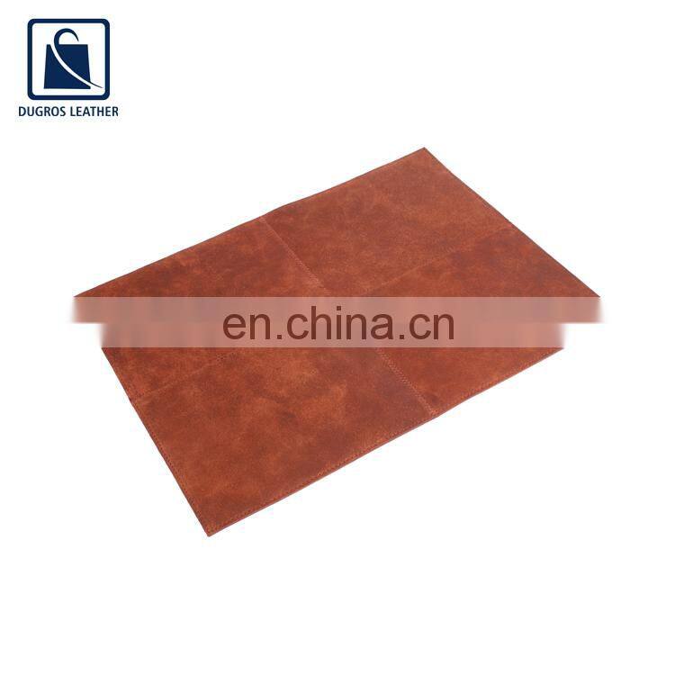 Factory Direct Sale Best Quality Matching Stitching Home Decoration Genuine Leather Coaster at Competitive Price