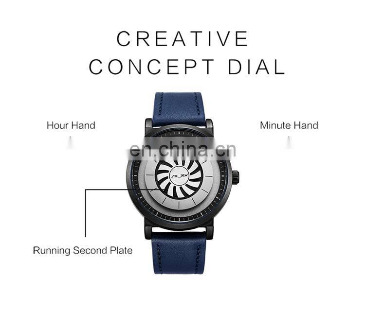 SINOBI China New Arrival Genuine Leather Belt Watch Rotating Dial Watches Professional Manufacturer OEM Watch