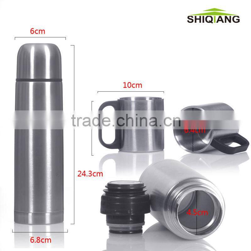 3pcs colored promotional souvenir gift set 1pcs 500ml vacuum flask 2pcs 220ml coffee cups