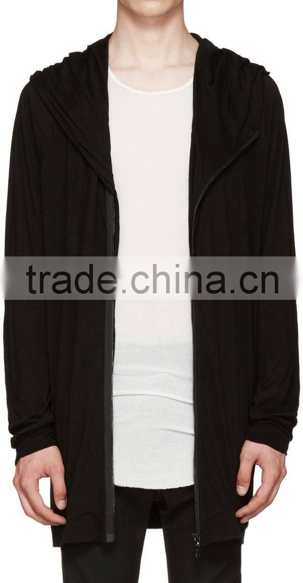 Wholesale Loose Lightweight Black Jersey Hoodies