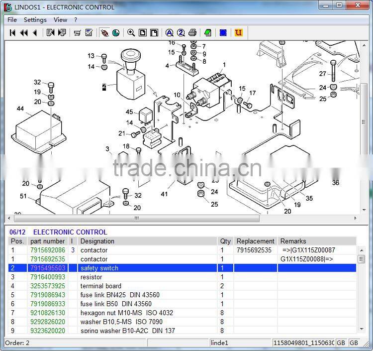 safety switch 7915495503 spare part for Linde forklift truck 115