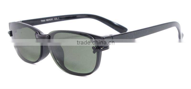 Oval TR90 Full Rim Eyeglasses With Clip On Magnetic Polarized Sunglasses No Brand For Men