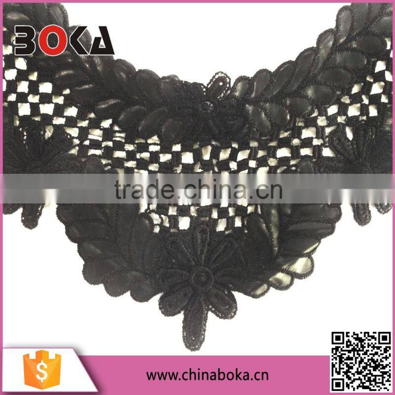 black polyester crochet neck trim