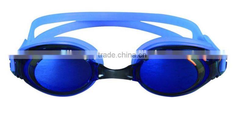 mirror coated swimming goggles,adult swim glasses,silicone swimming goggles
