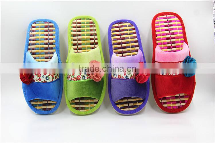 Flax slippers home indoor antiskid men and women natural bamboo rattan mat bottom cool summer slippers