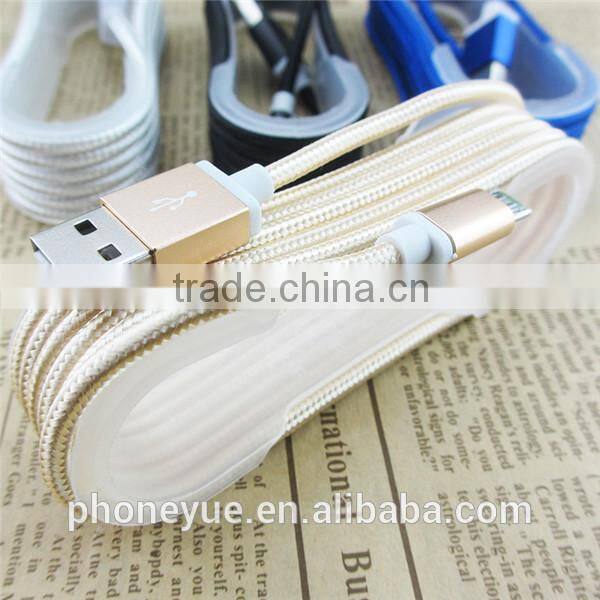 with pallet 1.5m line alloy nylon braided usb cable for samsung note5