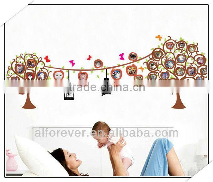 Circle Shape photo trees wall sticker for wall units,60*90cm