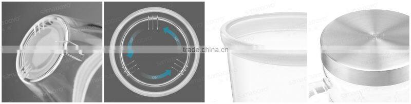 Office Personal Glass Cups with Strainer and Stainless Steel Lid on Promotion