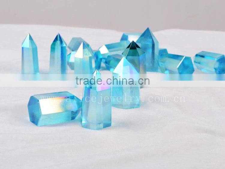 Rock mineral specimen titanium crystal quartz point with inclusions for healing energy