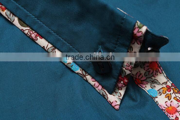 Green Floral Border Business Custom Shirt