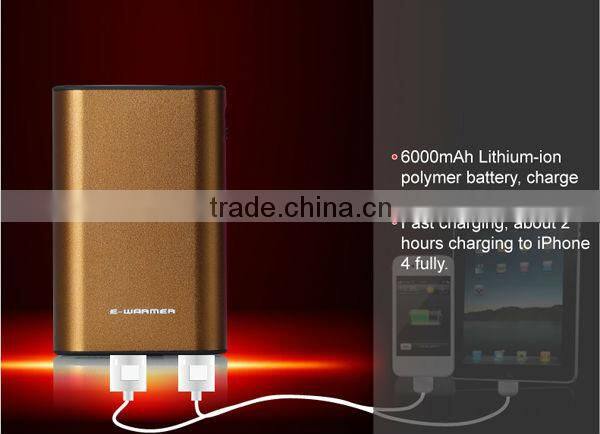 Portable Hand warmer+Power bank,2 in 1 multifunctional portable power bank 6000mah F6003
