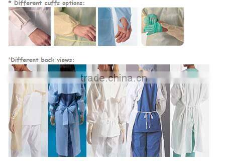 Nonwoven Ultrasonic Seam Poly Coated Standard AAMI Level 3 Isolation Gown