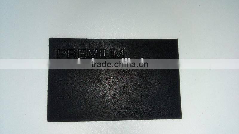 Black Genuine Leather Patch With Custom Brand Logo