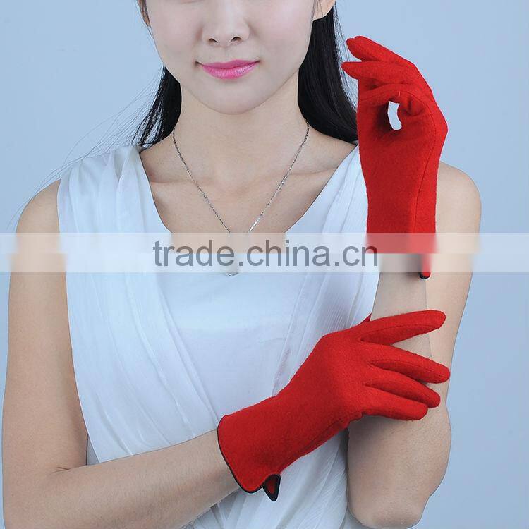 Shetland Screen Touch Customized Wool Gloves with Side Opening